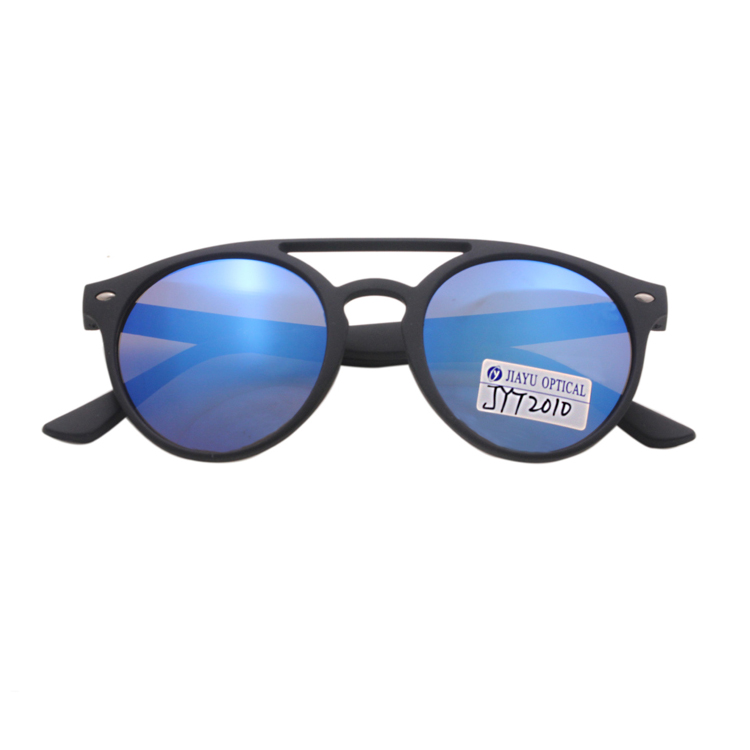 Wholesale Fashion Mirrored Lenses Round Unisex Plastic Outdoor Sunglasses