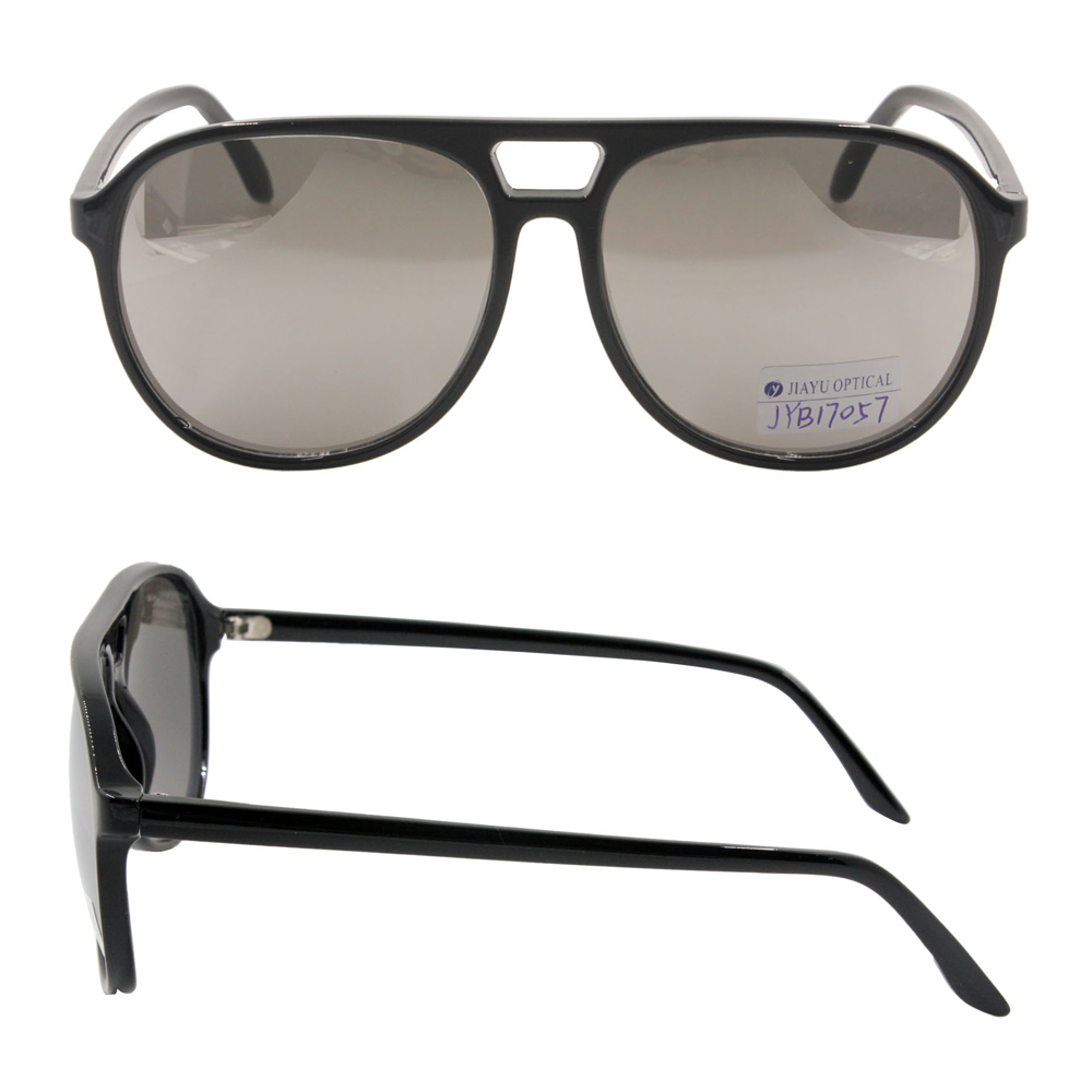 Wholesale Laser Logo Unisex  Round Fashion Double Bridge CE UV400 Sunglasses