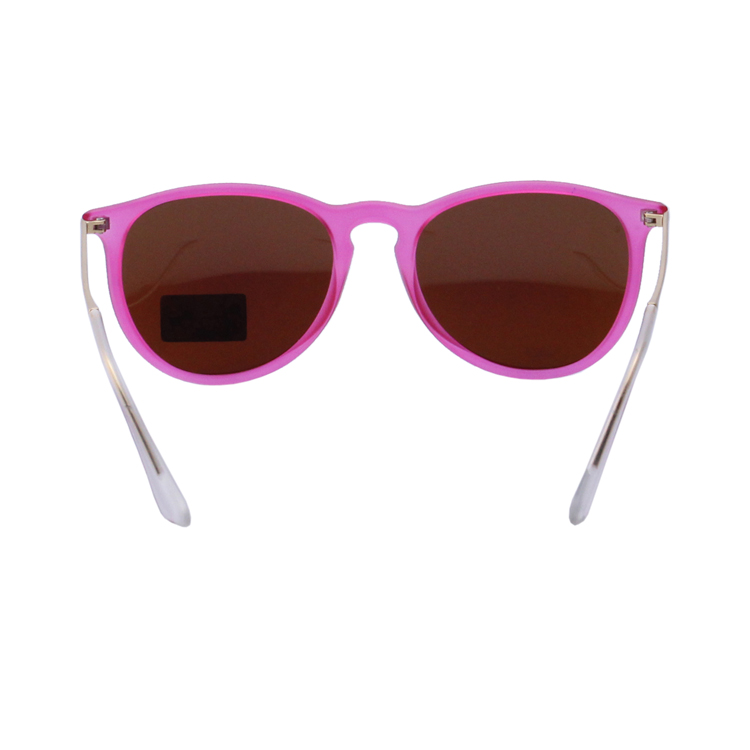 Wholesale Name Brand Round Metal Temples Pink Plastic Sunglasses