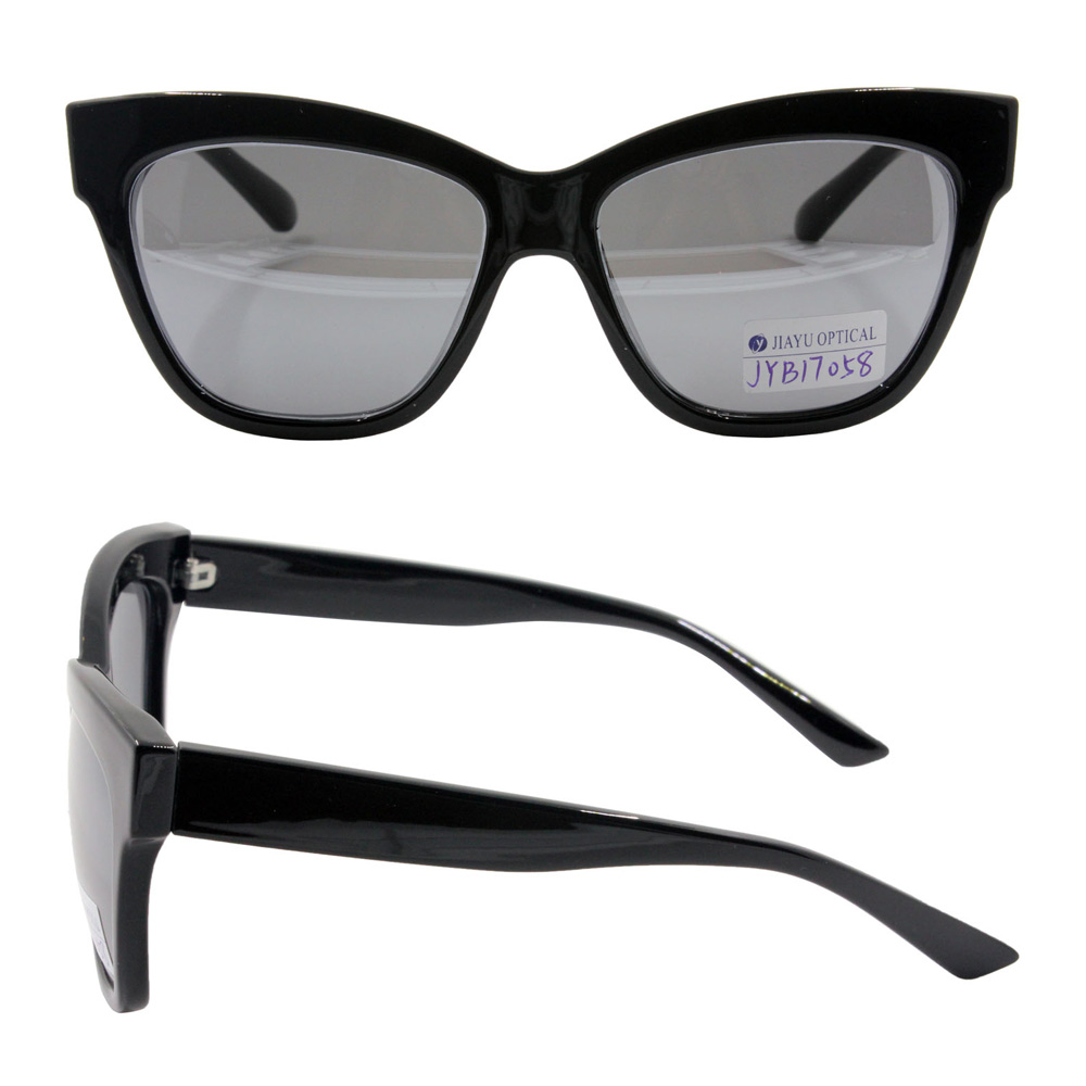 Xiamen Manufacture Square Plastic With Logo Polarized Black Cat Eye Sunglasses