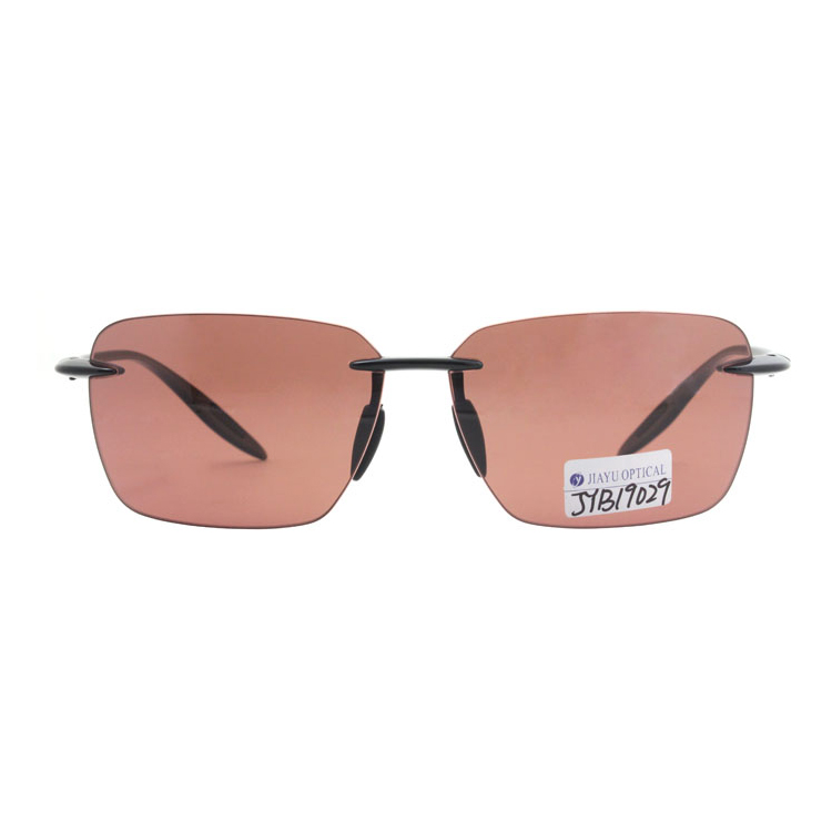Fashion Brown Men Women Tr90 Rimless Sunglasses