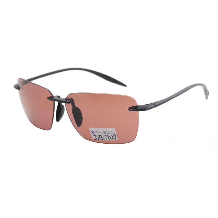 Fashion Brown Men Women Tr90 Rimless Sunglasses