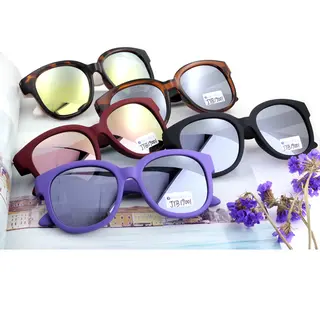 Fashion Custom Logo Round Mirror Lenses Plastic Sunglasses