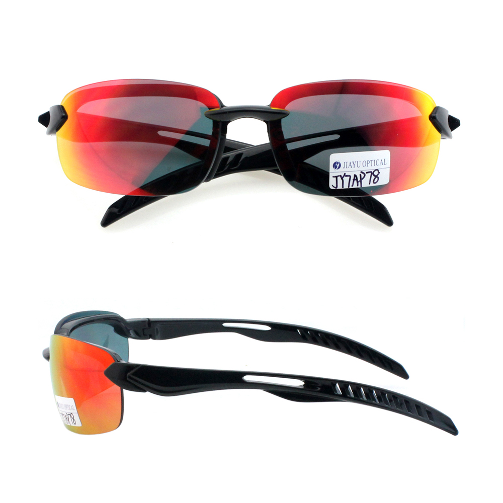 Hot Selling CE FDA Rimless Frame Plastic Mirrored Sport Sunglass