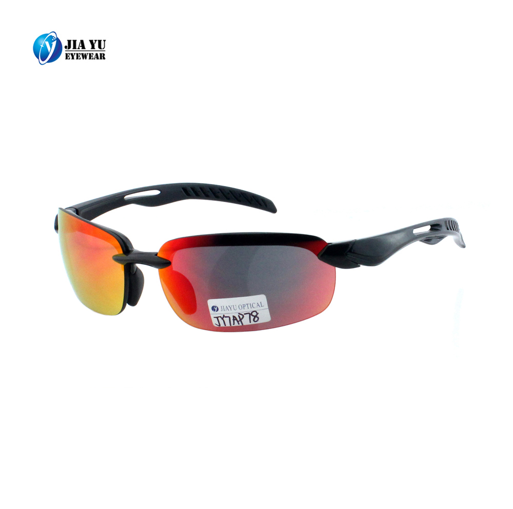Hot Selling CE FDA Rimless Frame Plastic Mirrored Sport Sunglass