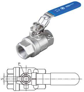 Válvula de bola de 2 piezas, A351 CF8M, DN8-DN50, PN100-PN150