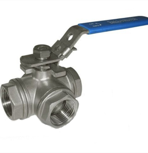 SS 304 Three Way Ball Valve, 4 Inch, DN100, Class 300