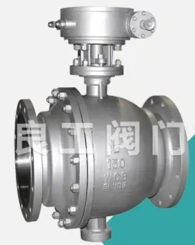ASTM A216 WCB Trunnion Ball Valve, 1.6-2.5 MPa, Worm Gear