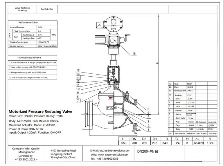 Electric Control Valve Drawing