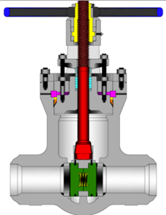 ASTM A216 WCB صمام بوابة بونيه مانع تسرب الضغط ، ASME B16.34.0