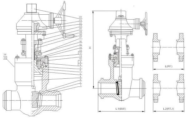 Pressure Seal Gate Valve Structure