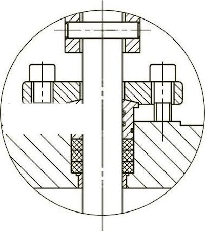 Combined sealing structure with internal and external O-rings and packing