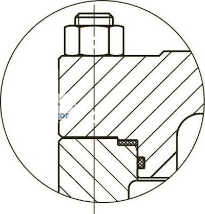 Middle flange double-sealing structure