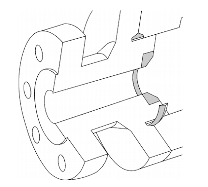 Schematic diagram of double-cone triangular annular pressure self-sealing gasket
