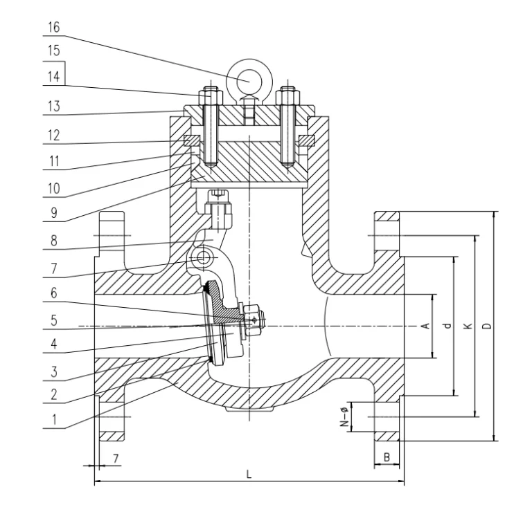 Drawing for Pressure Seal Check Valves
