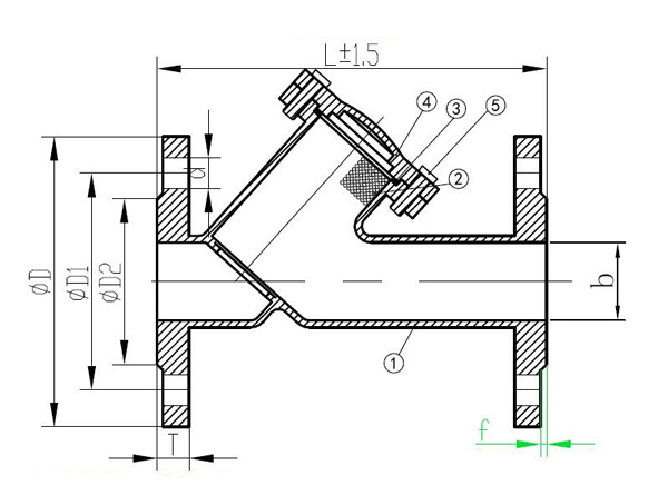 Flanged Y Type Strainer Dimensions