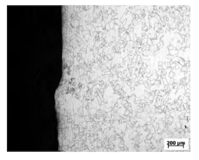 Microstructure at the inner-wall compression step of the sleeve Microstructure at the inner-wall compression step of the sleeve