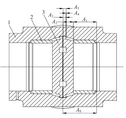 Schematic sectional view of the gate valve assembly Schematic sectional view of the gate valve assembly