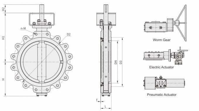 Double Eccentric Butterfly Valve, ASTM A351 CF8M, 4IN, CL150