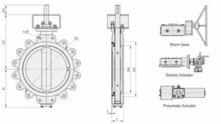 Double Eccentric Butterfly Valve, ASTM A351 CF8M, 4IN, CL150