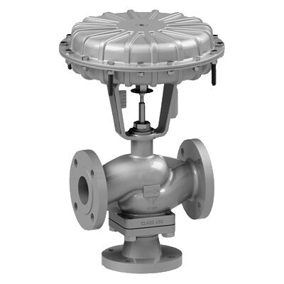 Pneumatic 3-Way Control Valve, SS 316, 3/4 Inch, 150 LB, NPT
