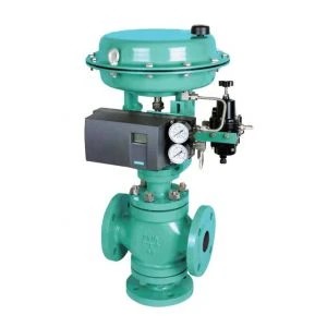 Pneumatic Cage Guided Globe Control Valve, 3-Way, 16 Inch, 300 LB
