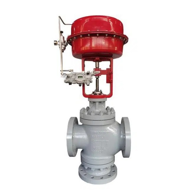 Pneumatic Diverting Control Valve, Three-way, 3/4-14 IN, WCB