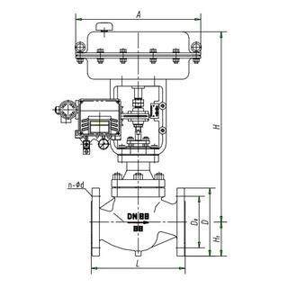 Pneumatic Operated Globe Control Valve, A351 CF8M, 1-1/2 Inch, 300 LB