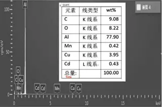 The chemical composition of the cracked surface