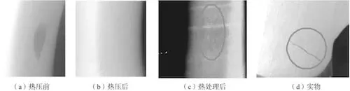 X-ray detection results and physical images