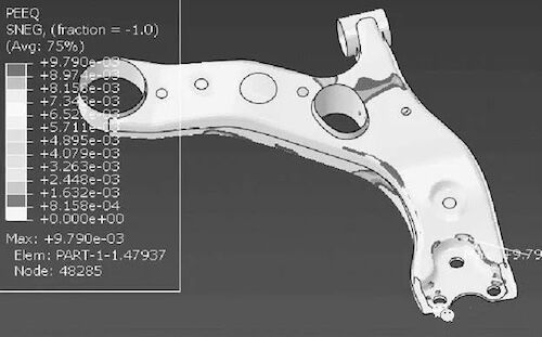 L1 level load Fx direction plastic strain cloud diagram