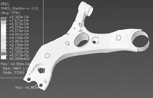 L1 level load MZ_LE direction plastic strain cloud diagram