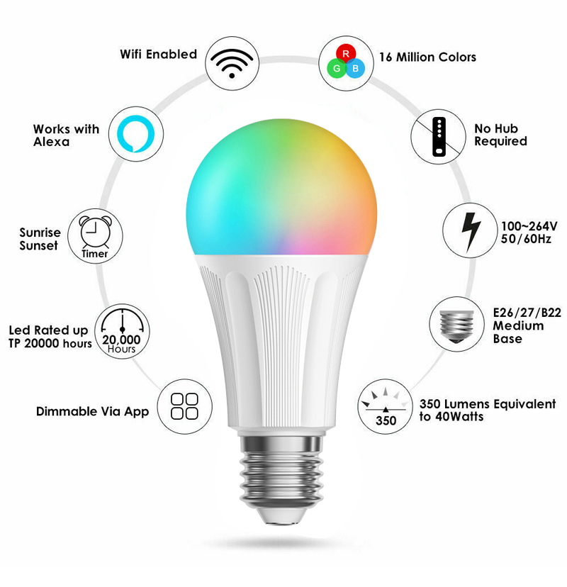 wifi rgbw led bulb