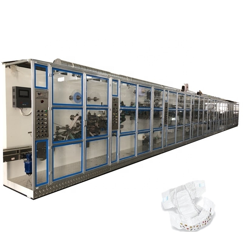 Full Servo Drive I Shape to T Shape Baby Diapers Machines