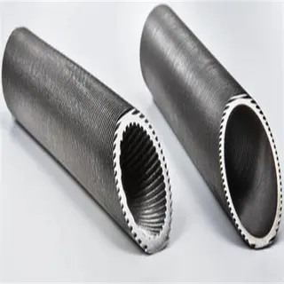 Ribbed OD and ID Wave Tube, Titanium, 32 Fins Per Inch