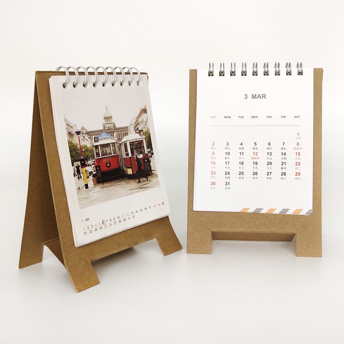 Customize Mini Monthly Standing Desk Calendar, Supplier China Bavora
