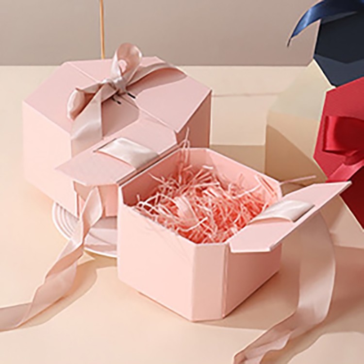 pink gift box with ribbon