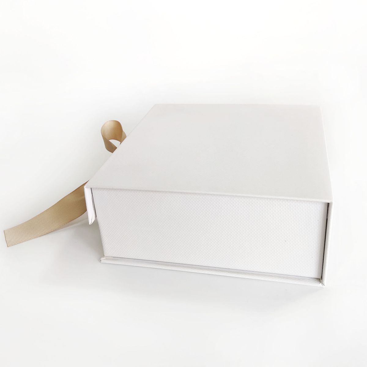 White Gift Box with Ribbon Keepsake Box Magnetic Gift Box