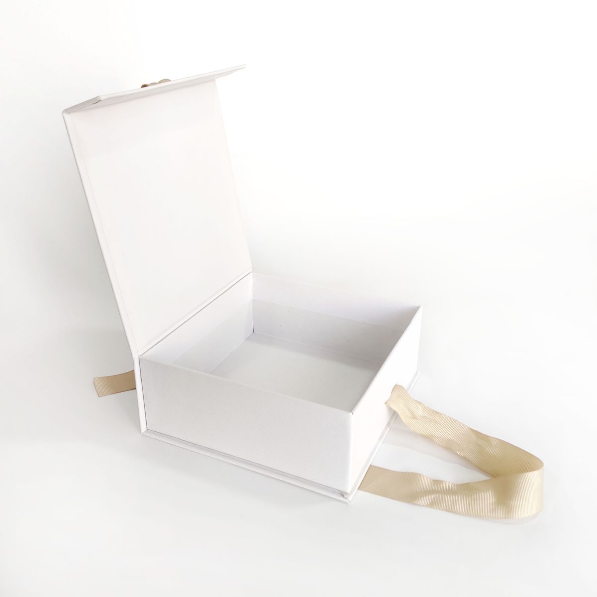 White Gift Box with Ribbon Keepsake Box Magnetic Gift Box