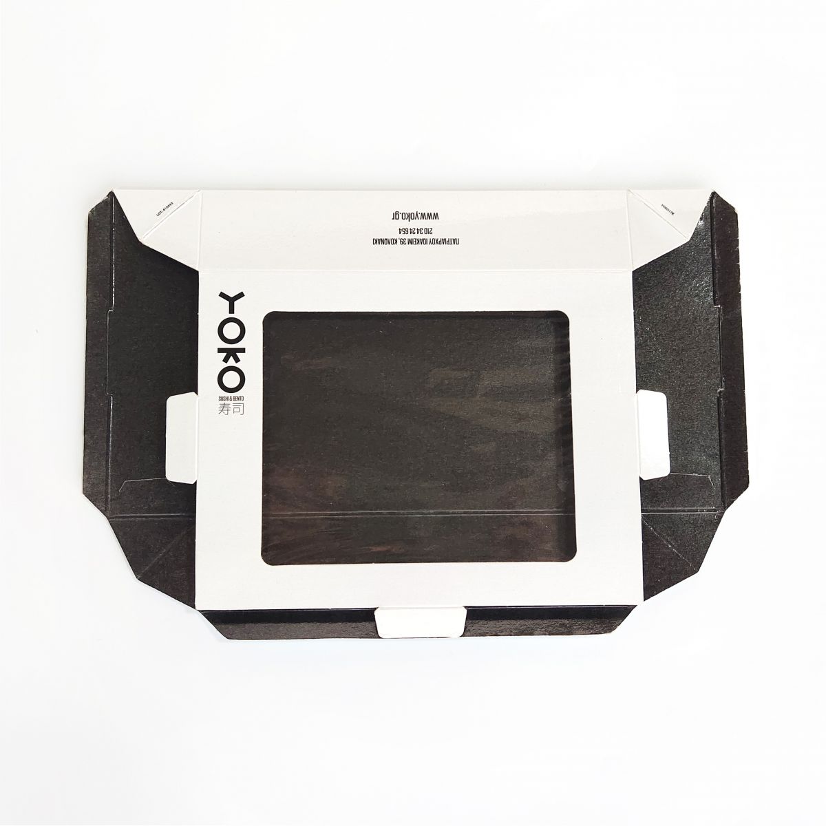 Black Folded Window Sushi Takeout Container