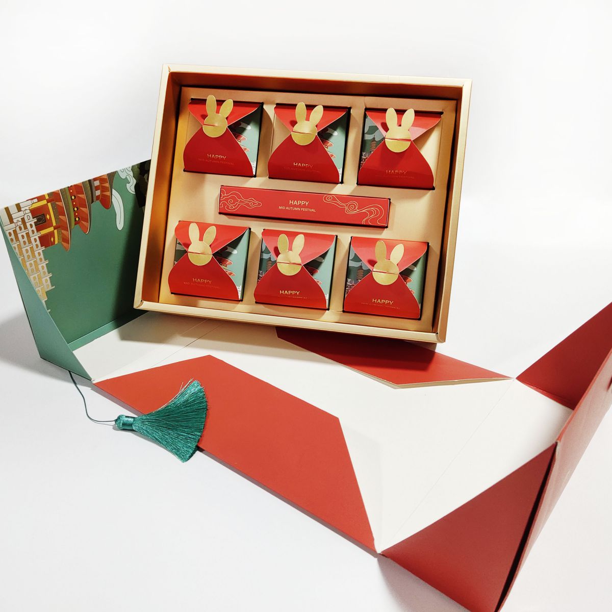 Luxury Moon Cake Boxes For 6pcs 60g Container Gift Box