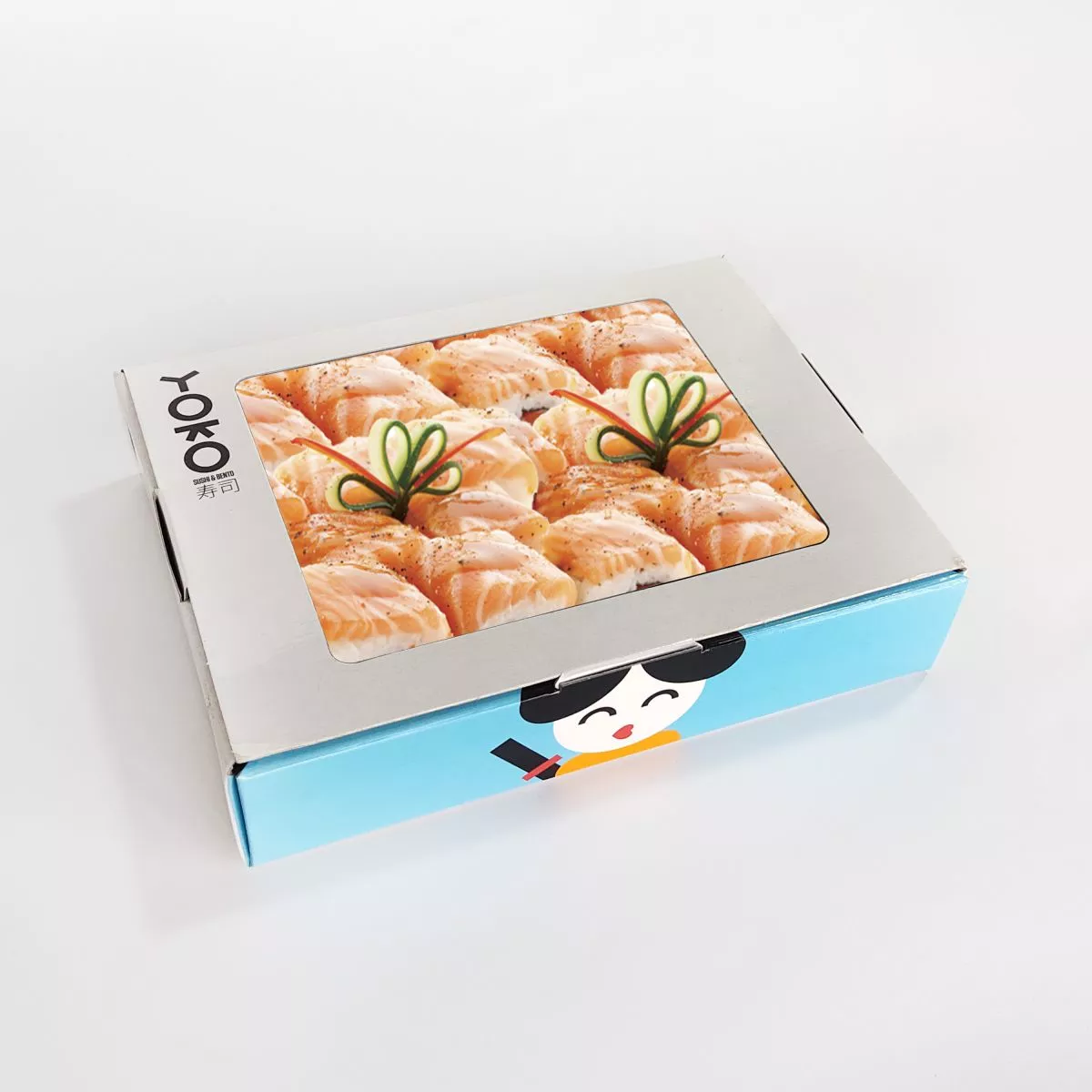 PB035 Black Folded Window Sushi Takeout Container