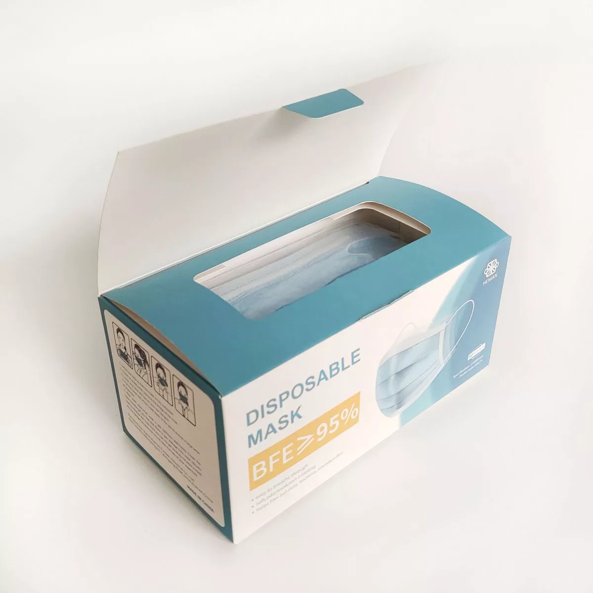 PB025 Foldable Empty Paper Box for 3ply Surgical Face Mask Packaging