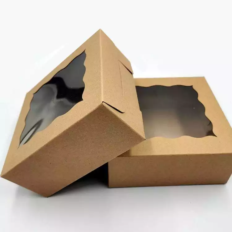 kraft packaging paper box with pvc window