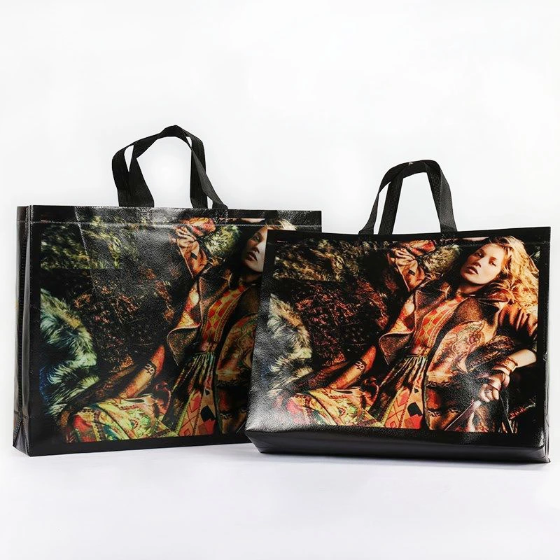 SBN006 Custom Printed Non-Woven Fabric Carrier Shopping Tote Bags
