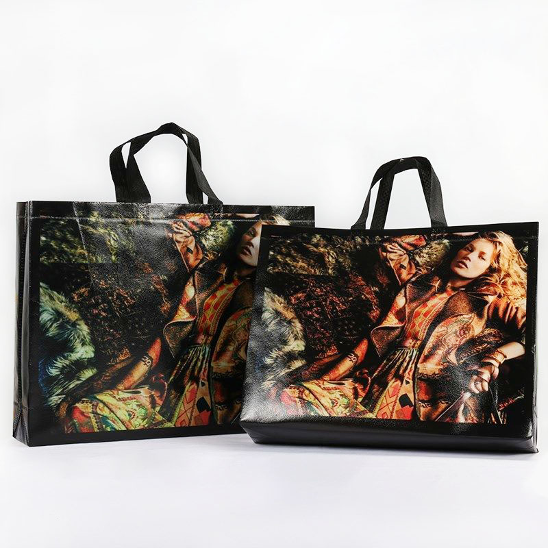 Custom Printed Non-Woven Fabric Carrier Shopping Tote Bags