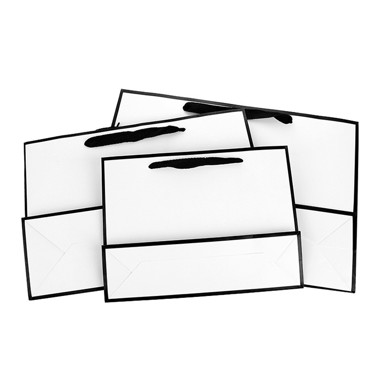 white matt laminated rope handle paper bags