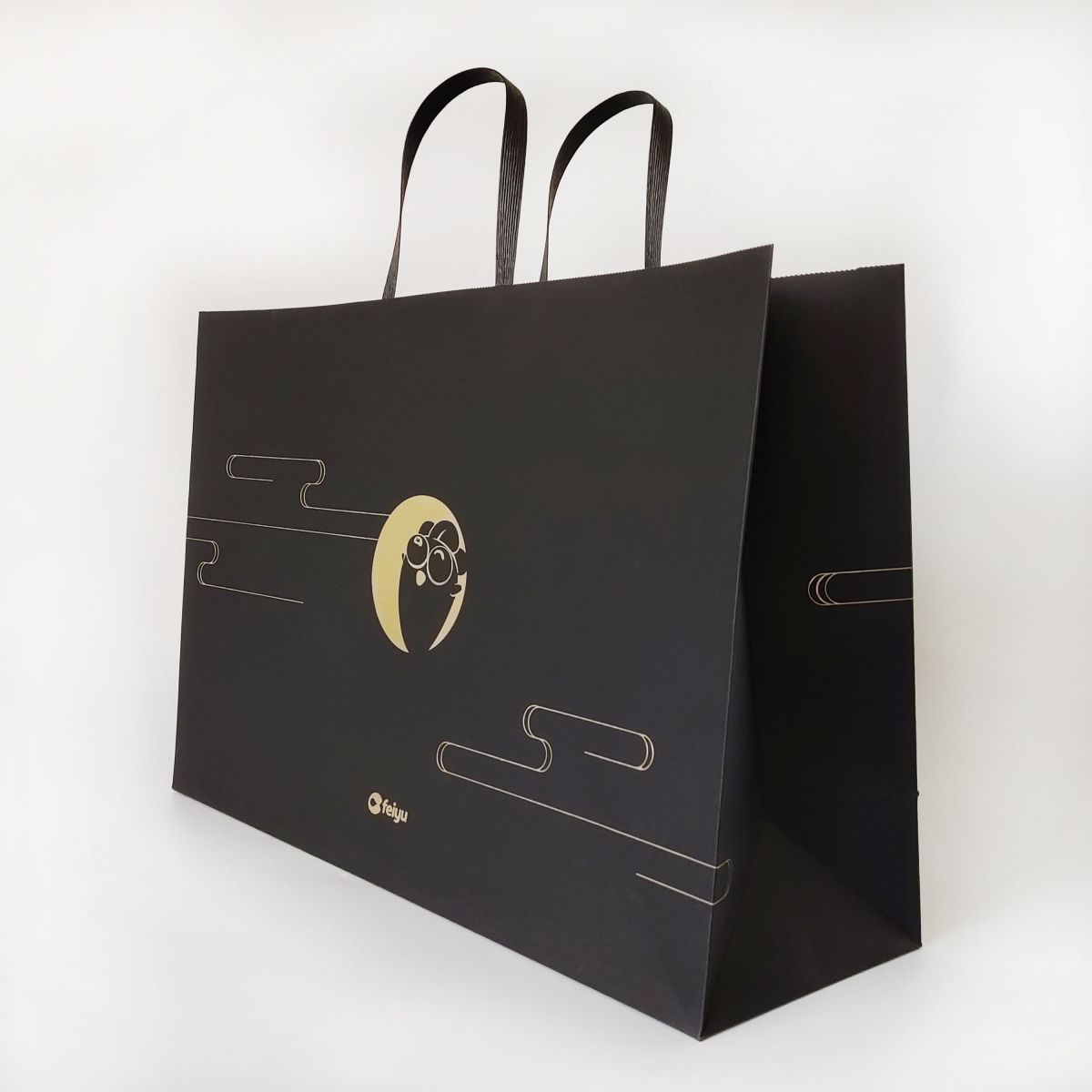 Custom Design Black Paper Shopping Bag