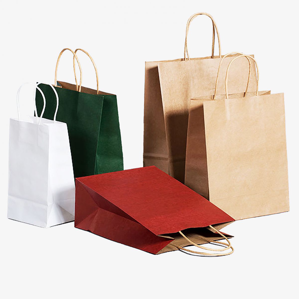 Colored Kraft Paper Shopping Bags