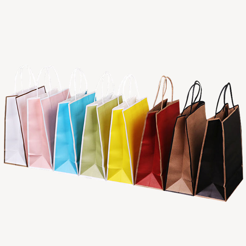 Colored Kraft Paper Shopping Bags - Bavora